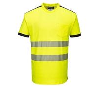 Portwest PW3 T181 Hi-Vis Cotton Comfort T-Shirt Reflective Tape | Reflective Tape, Breathable, Crew Neck, Cotton Comfort, High Visibility, Rail, Warehouse