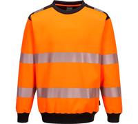 Portwest PW3 Hi Vis Crew Neck Sweatshirt Orange / Black M