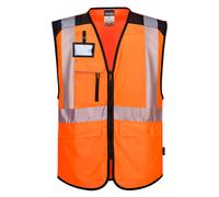 PORTWEST PW3 Hi-Vis Executive Vest Multi-Pocket Safety Waistcoat Reflective Tape