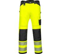 Portwest Pw3 Hi-Vis Lightweight Stretch Trousers Yellow/black & Knee Pads - 41R