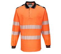 Portwest PW3 Hi Vis Cotton Comfort Polo Long Sleeve Shirt