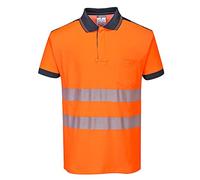 Portwest PW3 Hi-Vis Polo Shirt S/S, Size: M, Colour: Orange/Navy, T180ONRM
