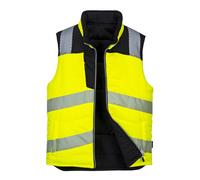 PORTWEST PW3 Hi Vis Reversible Bodywarmer Quilted Padded Winter Safety Work
