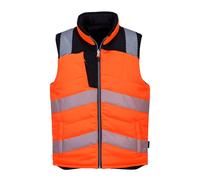 PORTWEST PW3 Hi Vis Reversible Bodywarmer Quilted Padded Winter Safety Work