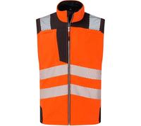 Portwest PW325 PW3 Hi Vis Softshell Gilet Waterproof Windproof Breathable Durable Work Vest Reflective Trim Multiple Pockets Modern Fit Certified Safety, Orange/Black, XL