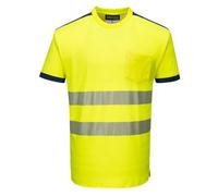 PW3 Vision Segmented Hi Vis Tee Shirt with Pocket RIS 3279 Portwest T181