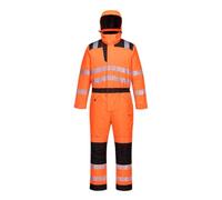 Portwest PW3 Hi-Vis Winter Coverall, Orange/Black, Size: Medium