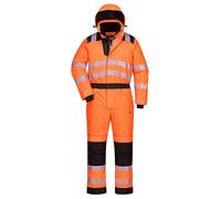 Portwest PW3 Hi-Vis Winter Coverall, Orange/Black, Size: Small