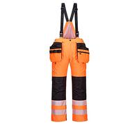 Portwest PW3 Hi-Vis Winter Trouser, Orange/Black, Size : Large