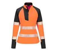 Portwest PW3 Hi-Vis Womens 1/4 Zip Sweatshirt Breathable warmth Safety Work-T173