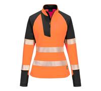 Portwest PW3 Hi-Vis Women's 1/4 Zip Sweatshirt Orange/Black Size XS