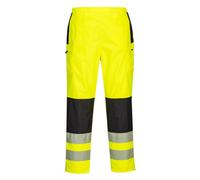 Oxford Weave 300D Class 2 PW3 Hi Vis Womens Waterproof Rain Trousers Yellow / Black 2XL 31"