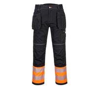 Portwest Pw3 Hi-Vis Work Trousers Orange/black & Knee Pads - 30R