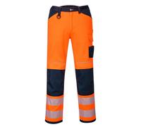 Portwest Pw3 Hi-Vis Work Trousers Orange/navy & Knee Pads -30R