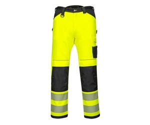 Portwest Pw3 Hi-Vis Work Trousers Yellow/black & Knee Pads -42R