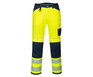 Portwest Pw3 Hi-Vis Work Trousers Yellow/navy & Knee Pads -34R