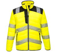 Portwest PW3 HiVis Baffle Jacket Ripstop Insulated Padded Lined Safety Work Coat