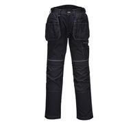 Portwest Pw3 Holster Work Trousers Black & Knee Pads - 30S
