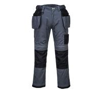 Portwest Pw3 Holster Work Trousers Zoom Grey/black & Knee Pads - 41S