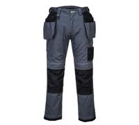 Portwest Pw3 Holster Work Trousers Zoom Grey/black & Knee Pads - 41S
