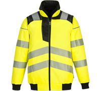 PW3 Hi Vis 3 in 1 Pilot Jacket zip out sleeves bodywarmer/Gillet Portwest PW320