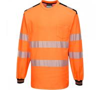 Portwest PW3 PW3 Hi-Vis T-Shirt Long Sleeve Orange/Black Size: S Colou S