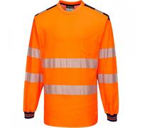 Portwest PW3 PW3 Hi-Vis T-Shirt Long Sleeve Orange/Navy Size: 4XL Colo 4XL