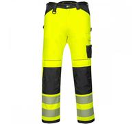 Portwest PW3 PW3 Hi-Vis Work Trousers Yellow/Black Waist: 32" Ins 32" 29"
