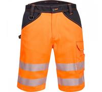 Portwest PW3 PW3 PW348 Hi-Vis Shorts Orange/Black Waist: 32" Wais 32"