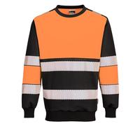 Portwest PW3 PW376 Hi-Vis Sweatshirt Cotton Blend Crew Neck Orange/Black