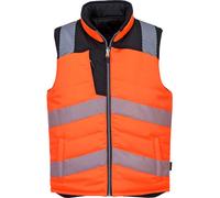 Portwest PW3 Reversible Hi Vis Bodywarmer Orange / Black S
