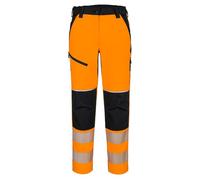 Portwest PW3 T141 Hi-Vis Womens Stretch Trousers Reinforced Knees | EN ISO 20471, Four Way Stretch, Titanmill Pro, Reflective Tape, Reinforced Knees, Elastic Waist