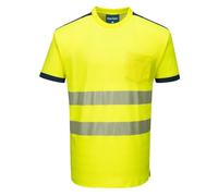 PW3 Vision Segmented Hi Vis Tee Shirt with Pocket RIS 3279 Portwest T181