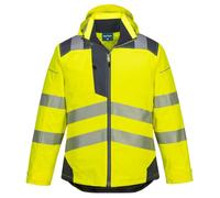 Portwest PW3 T400 Hi-Vis Waterproof Hooded Work Jacket Thermal | Waterproof, Quilt-Lined Thermal, 300D Oxford, Reflective Tape, Hooded, High Visibility, Winter