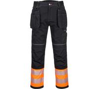 Portwest Pw3 Hi-Vis Work Trousers Orange/black & Knee Pads - 38R