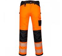 Portwest PW3 Hi Vis Lightweight Stretch Trousers Orange / Black 36" 31"