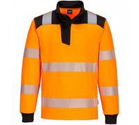 Portwest PW326 PW3 Hi-Vis 1/4 Zip Sweatshirt Orange/Black 2XL Colour: 2XL