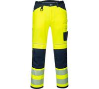 Portwest PW34 Hi Vis Work Trousers Yellow / Navy 34" 31"