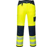 Portwest PW34 Hi Vis Work Trousers Yellow / Navy 36" 29"