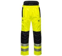 Portwest PW342 PW3 Men's Hi-Vis Extreme Waterproof Rain Trousers with Pockets - Reflective High Viz Outdoor Safety Workwear, Yellow/Black, XL
