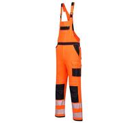 Portwest PW344 PW3 Hi-Vis Bib and Brace Chest Pocket Hammer Loop Stud Front