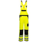 Portwest PW344 PW3 Hi-Vis Bib and Brace Chest Pocket Hammer Loop Stud Front