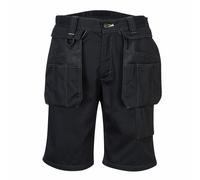 Portwest PW345 PW3 Zip Off Holster Pocket Cargo Work Shorts Black 30 - 42" Waist