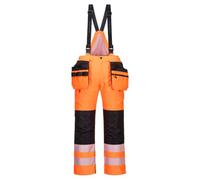 Portwest PW351 PW3 Hi-Vis Winter Trousers Side Zip Leg Opening Rule Pocket | Orange/Black, Small, EN ISO 20471 Class 2, EN 343 Class 3:1, EN 342, Regular Fit, Inner Soft Insulatex Lining, Crotch Gusset