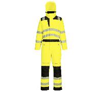 Portwest PW355 PW3 Hi-Vis Rain Coverall Yellow/Black Chest: M Inside L M 31"