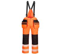 Portwest PW356 PW3 Hi-Vis Bib and Brace Waterproof Rain Trousers