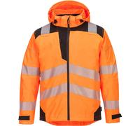 Portwest PW3 Hi-Vis Extreme Rain Jacket, Size: XXXL, Colour: Orange/Black, PW360OBRXXXL