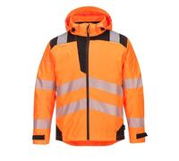 Portwest PW360 PW3 Hi-Vis Extreme Rain Jacket Long Sleeve Waterproof Zips | Orange/Black, Large, EN ISO 20471 Class 3, EN 343 Class 4:3, RIS 3279-TOM, Snug and Comfortable Fit, Quick Dry Knitted Cuff