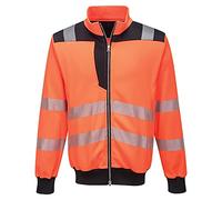 Portwest PW370 PW3 Hi-Vis Zip Sweatshirt Long Sleeve Concealed Phone Pocket