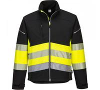 Portwest PW375 PW3 Hi-Vis Class 1 Softshell Jacket Black/Yellow Size: L